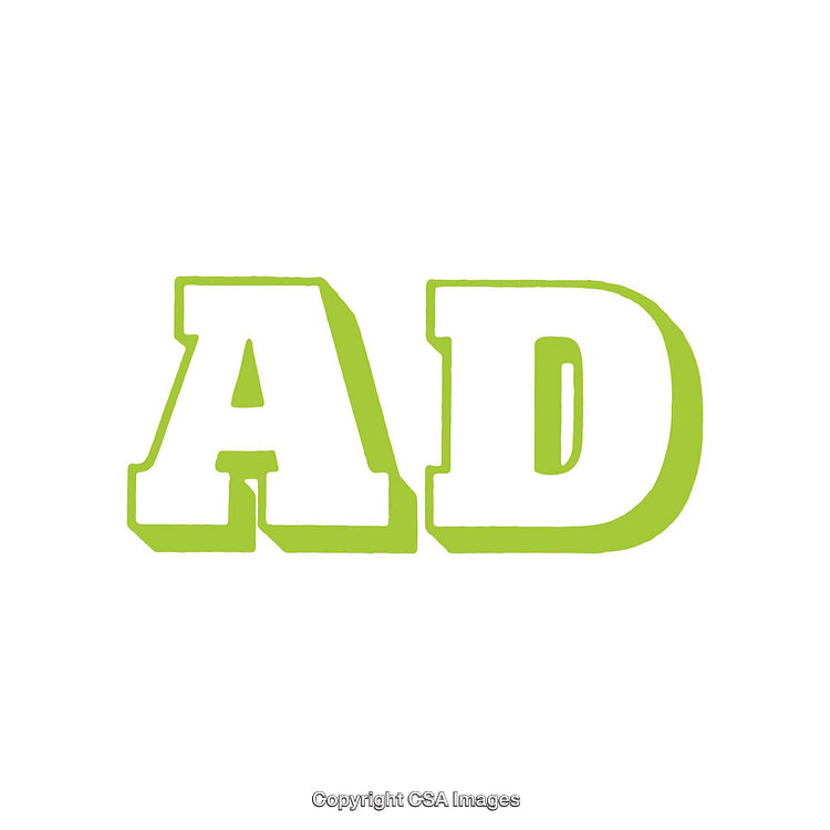Bold Green 'AD' Text on White Background for Advertising Concept
