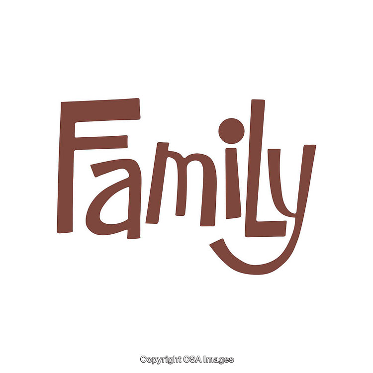 Stylized Hand-Drawn 'Family' Text on a Minimalist White Background