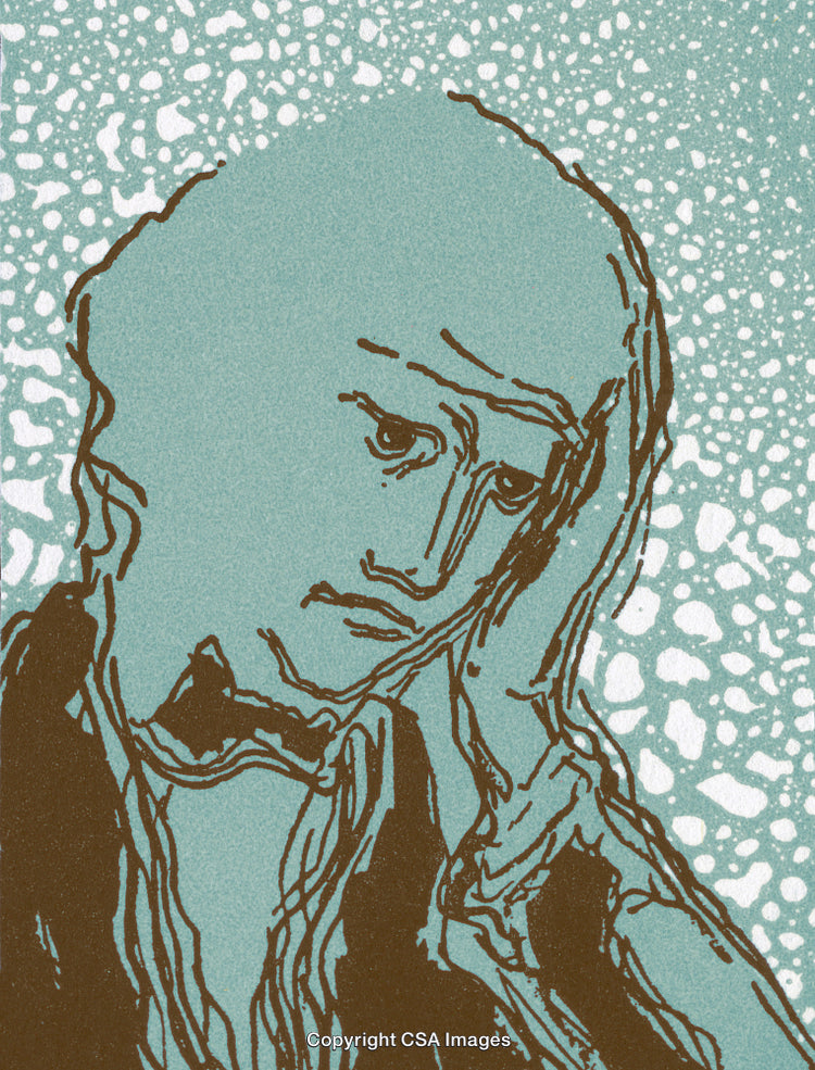 Artistic Representation of Emotional Contemplation in Expressionist Style with Unique Textures