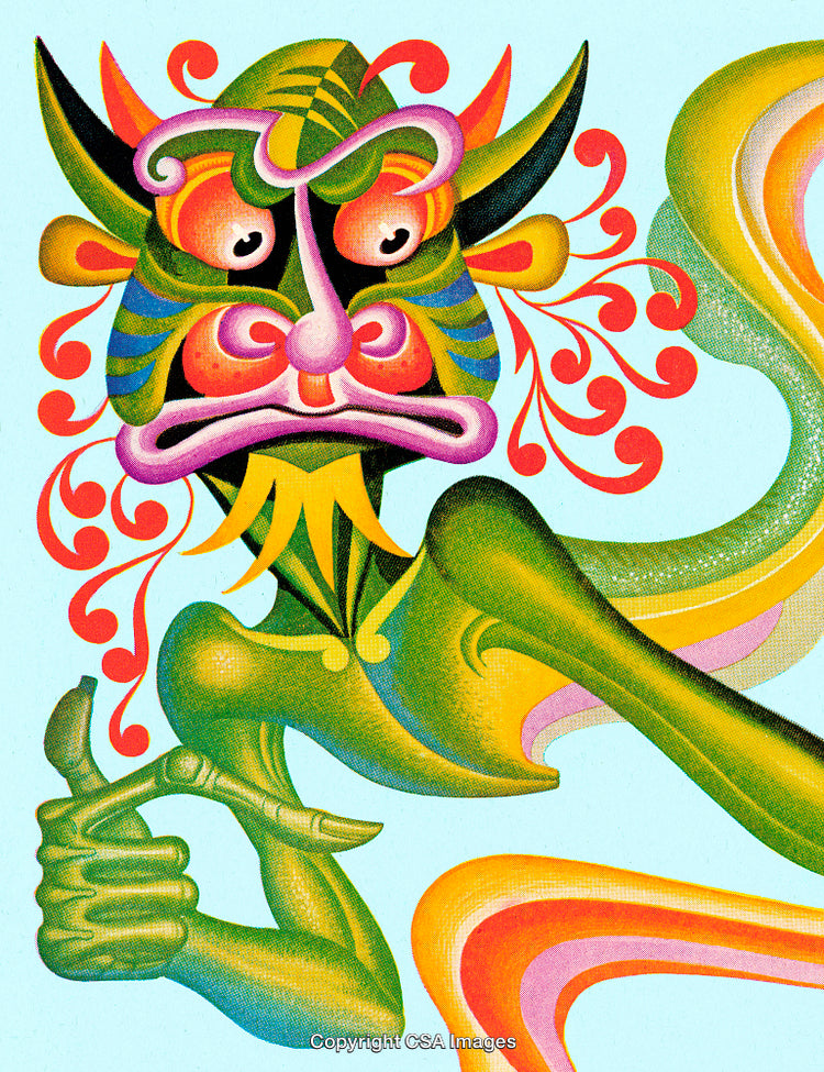 Colorful Abstract Illustration of a Whimsical Mask with Intricate Decorations