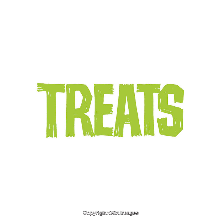 Green Typography Displaying the Word Treats in A Creative Font