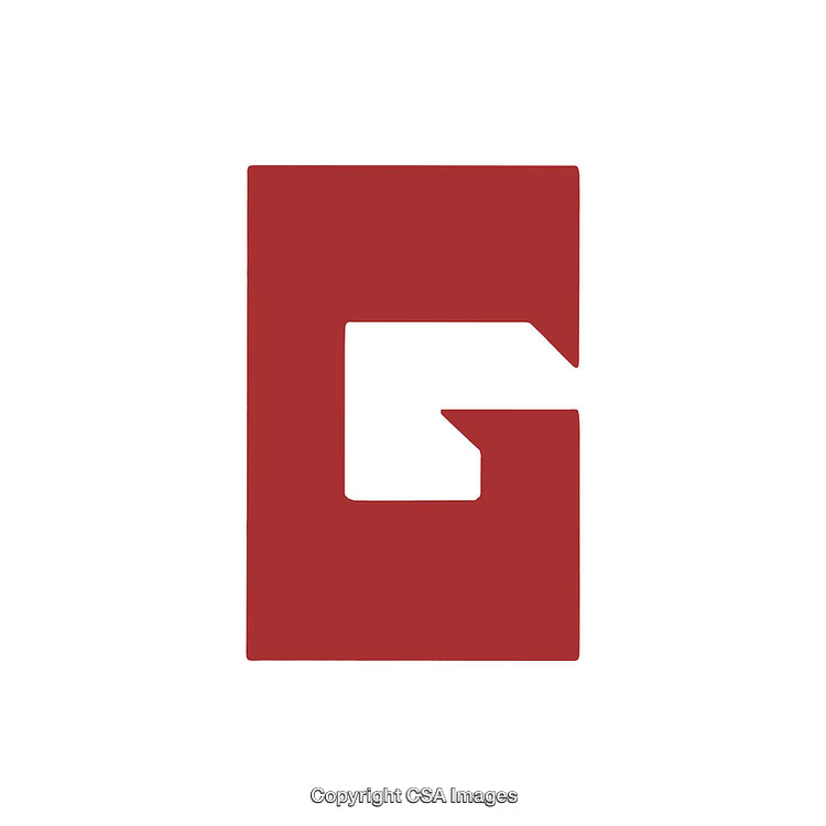 Abstract Red and White Letter G Concept Design on White Background