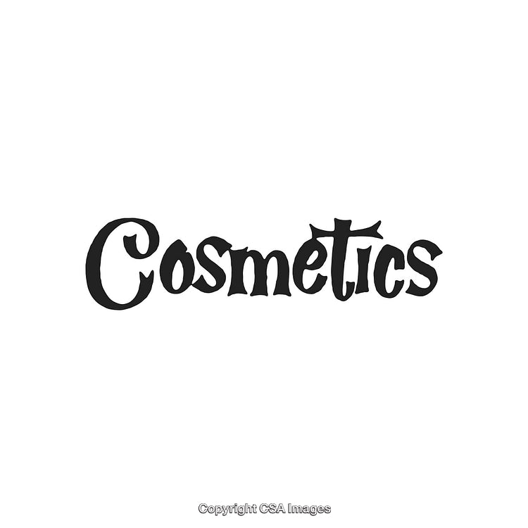 Elegant Typography Featuring the Word 'Cosmetics' in Stylish Black Font