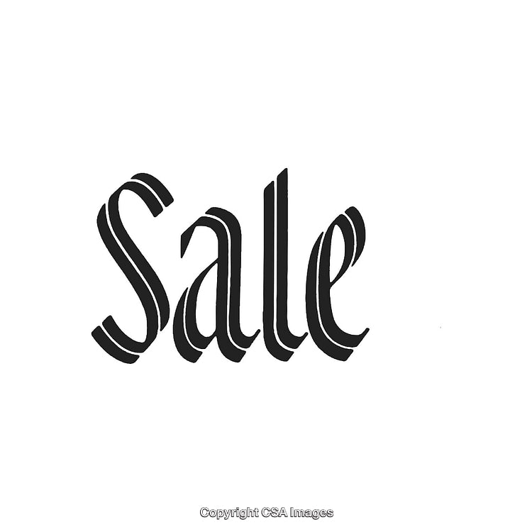 Elegant Black and White Typography Design Featuring the Word 'Sale'