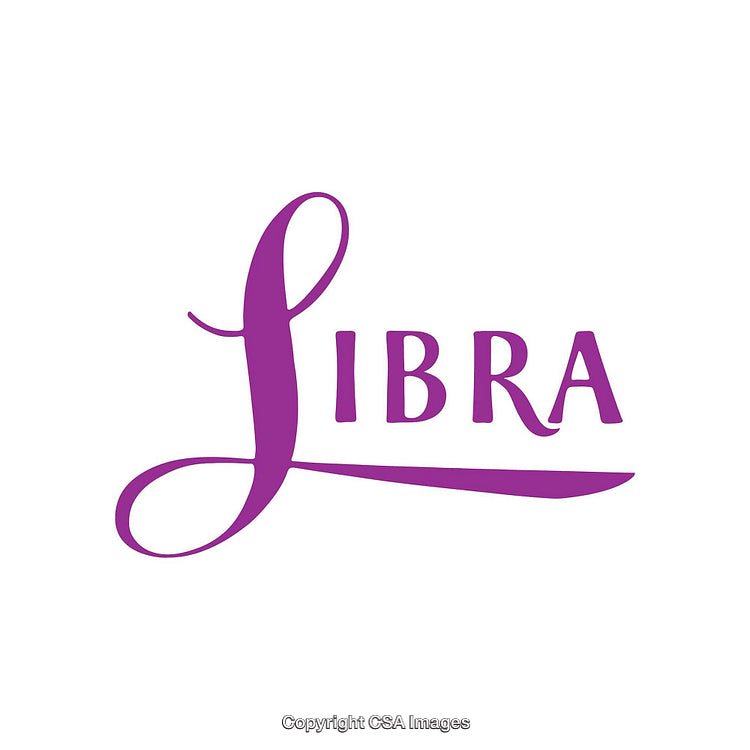 Elegant Purple Libra Text Design on White Background