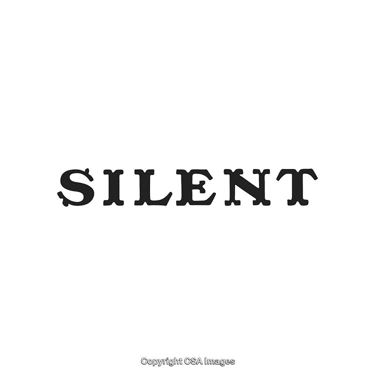Minimalistic Illustration Featuring the Word 'Silent' in Bold Typography