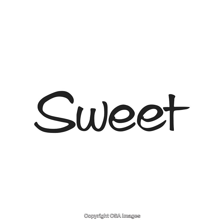 Handwritten Sweet Text in Casual Font Style on White Background