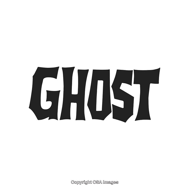 Ghost Typography in Black Lettering on a White Background