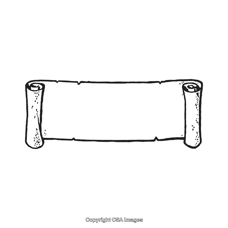 Hand-Drawn Black and White Scroll Border with Decorative Details