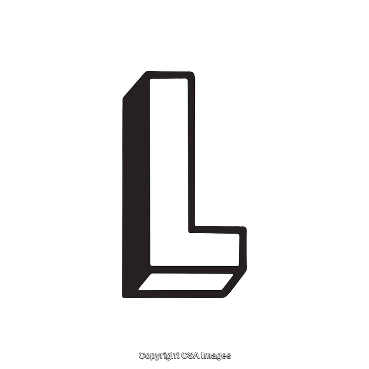 Bold Black Letter L in a Minimalist 3D Style Design