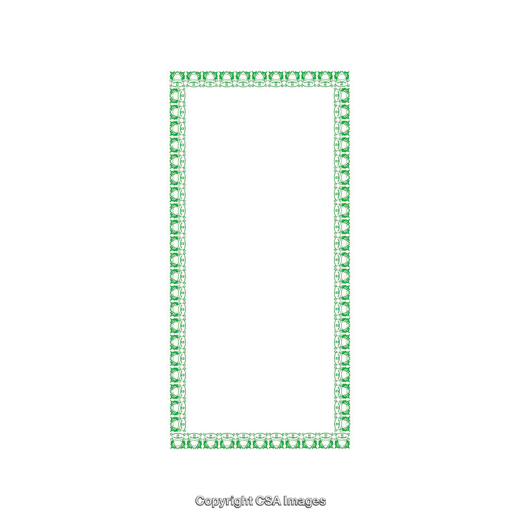 Elegant Green Ornamental Border Isolated on a White Background