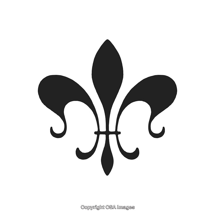 Elegant Fleur-de-Lis Symbol in Monochrome Design Style