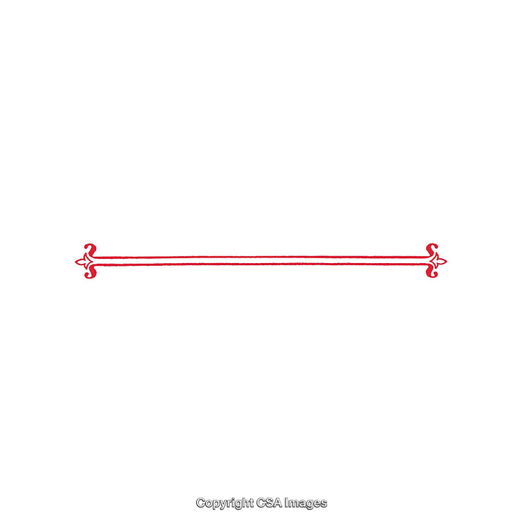 Elegant Red Decorative Horizontal Line with Vintage Ornament