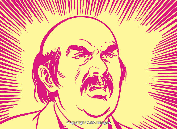 Expressive Retro Style Illustration of a Man Against a Radiant Background