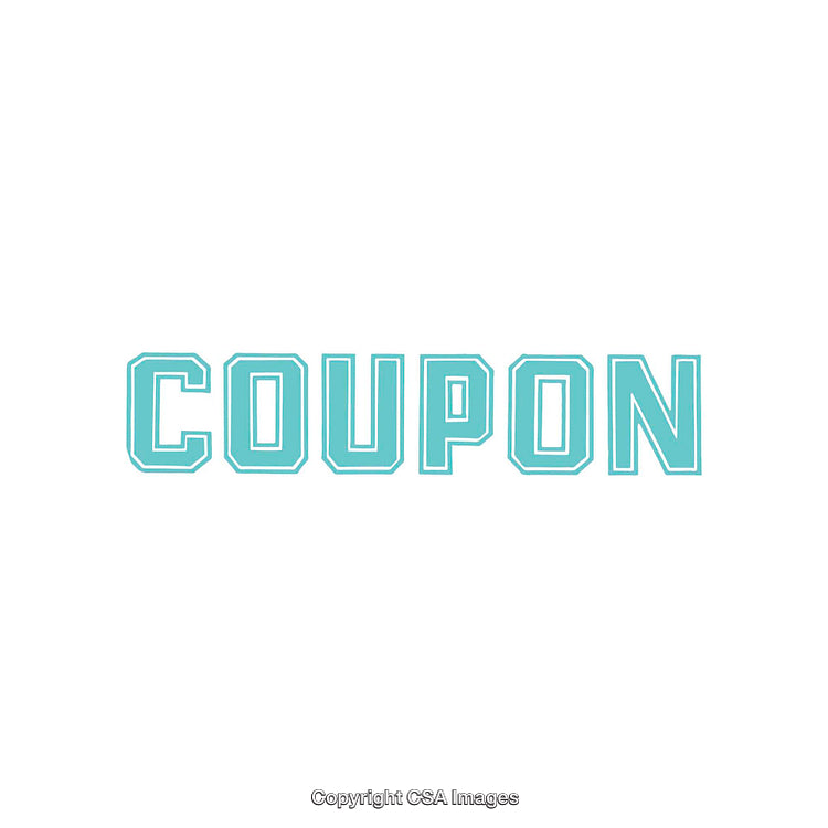 Stylized Text Graphic Featuring the Word "Coupon" in Blue Font
