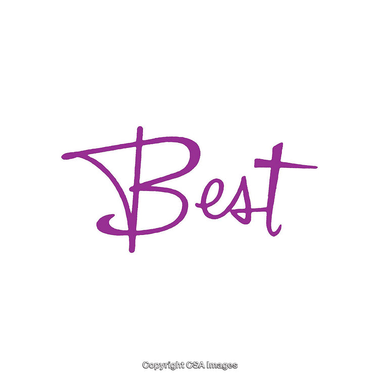 Purple Text Depicting the Word 'Best' in a Handwritten Style