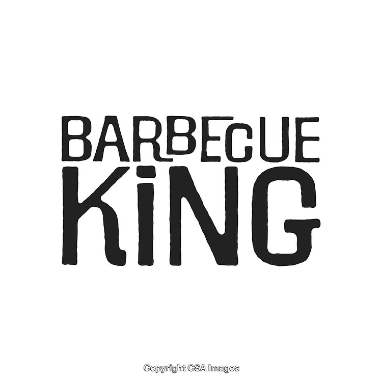 Barbecue King Logo Design in Bold Black Lettering on White Background