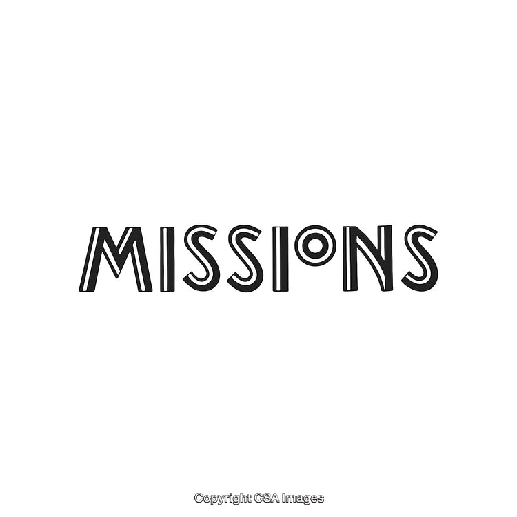 Stylish Typography Design Featuring the Word Missions in Bold Minimalist Style