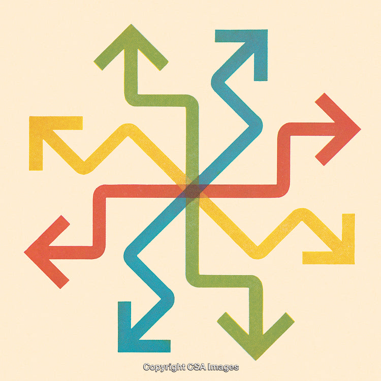 Colorful Arrow Design Representing Directions and Choices in Abstract Style
