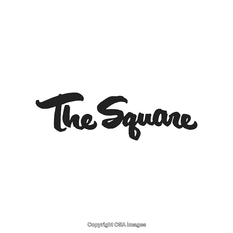 Handwritten Logo Design Featuring the Words 'The Square' in Black Ink