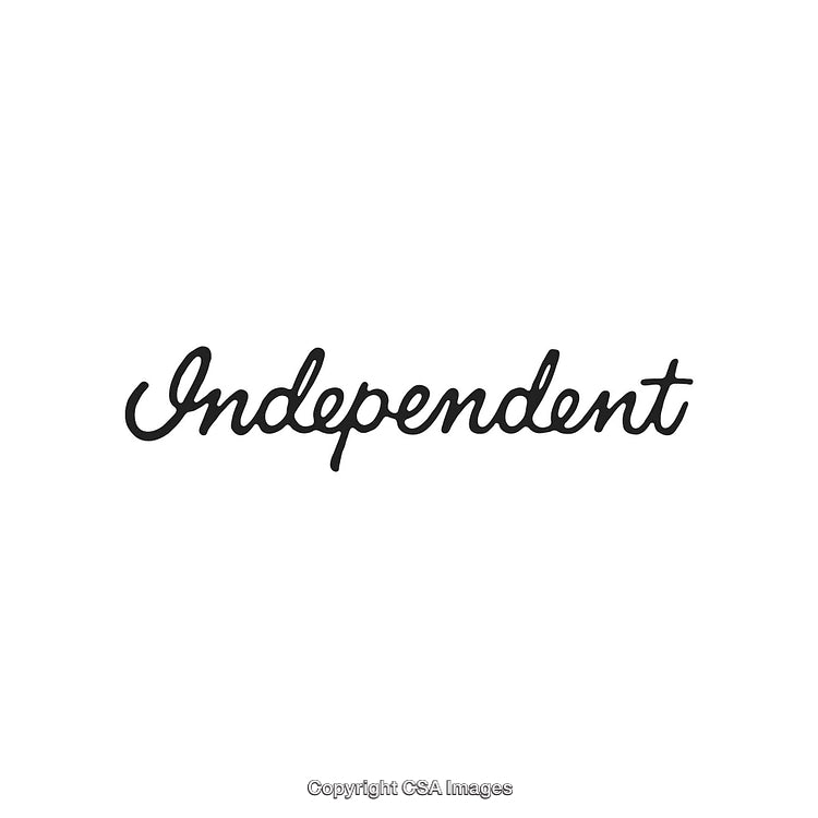 Stylized Handwritten Word 'Independent' on a Clean White Background