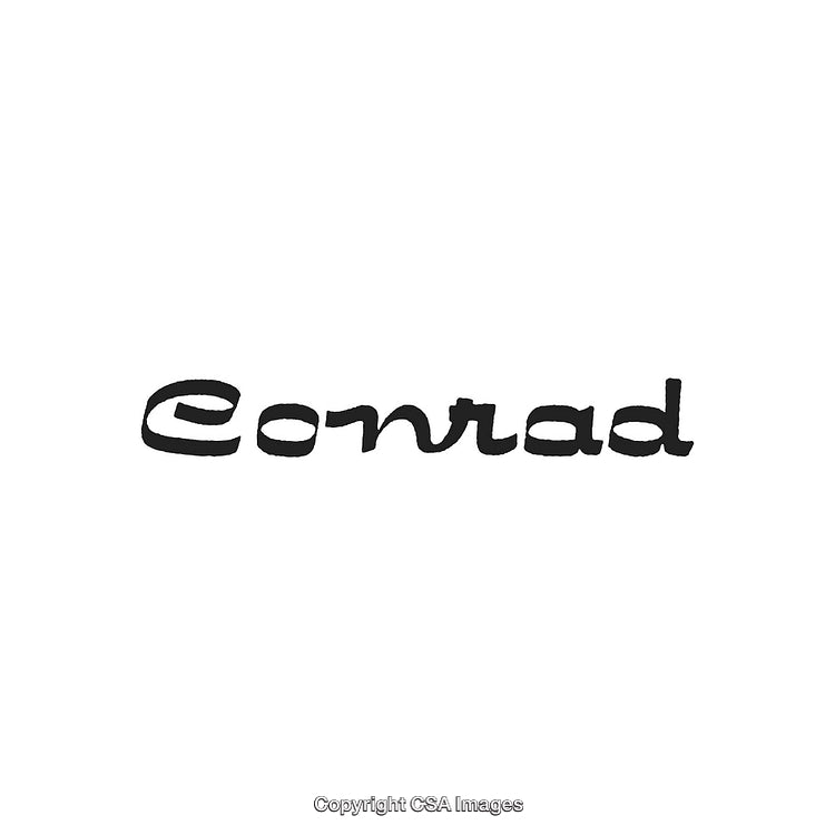 Handwritten Conrad Logo in Artistic Script Style on White Background