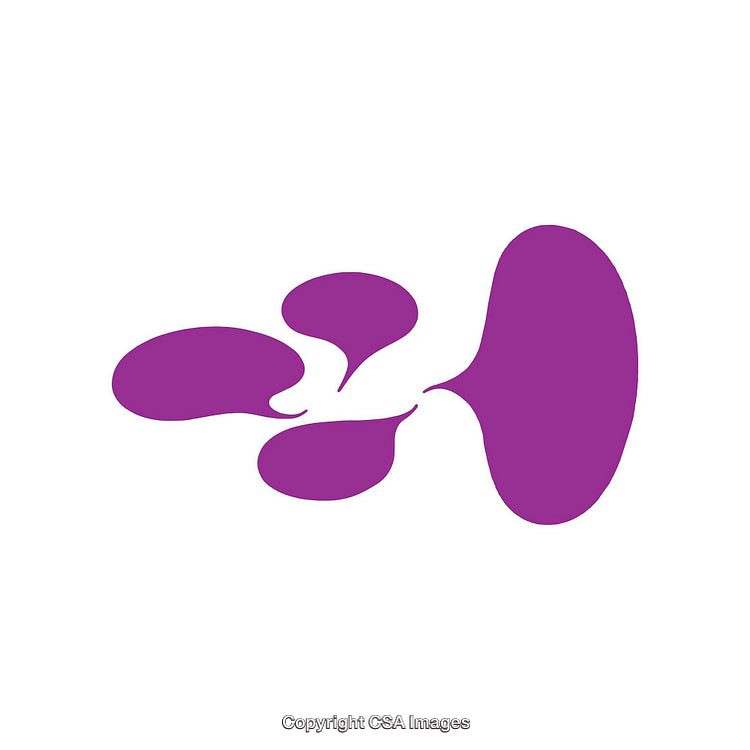 Abstract Purple Organic Shape on White Background