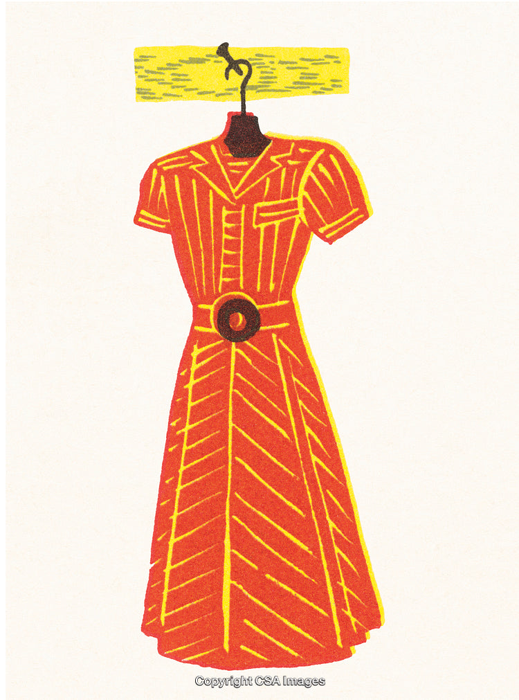 Vintage Style Dress Artwork with Minimalist and Artistic Design