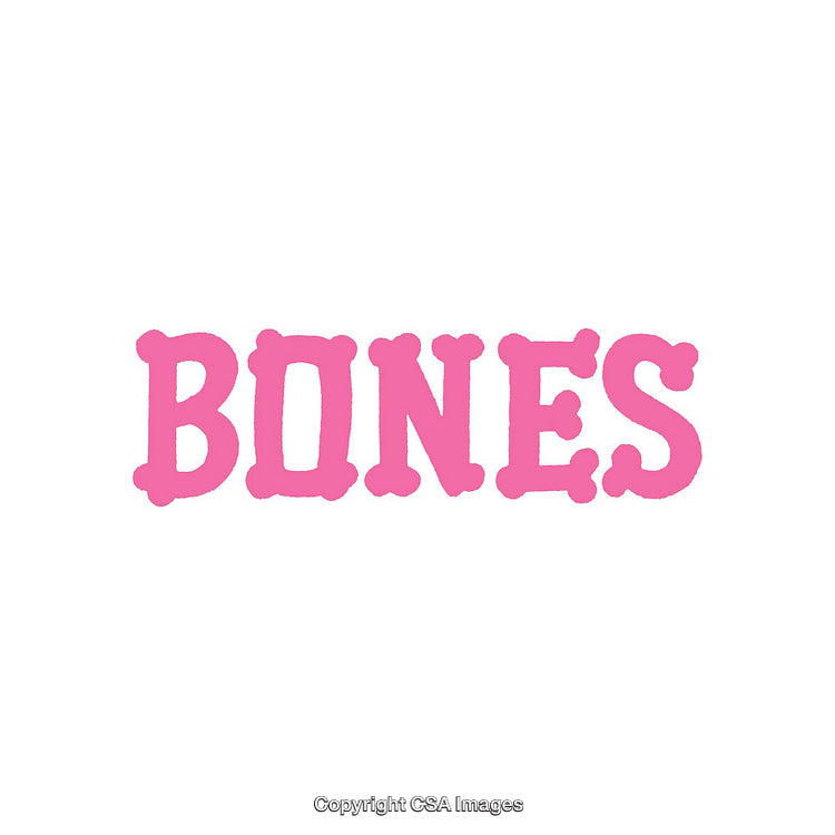 Pink Bones Text Design Isolated on a White Background