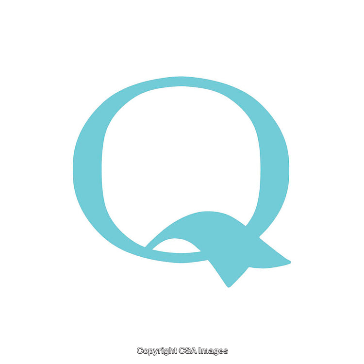 Elegant Blue Letter Q Symbol on a White Background