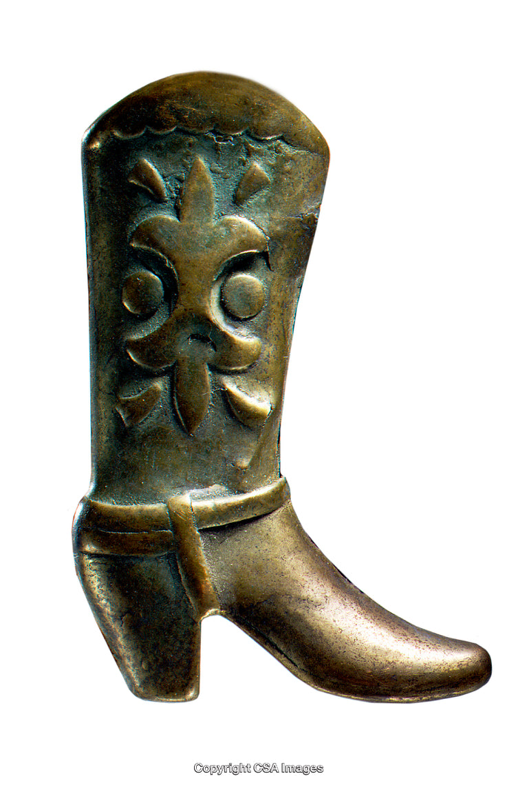 Vintage Style Cowboy Boot Miniature with Intricate Decorative Design