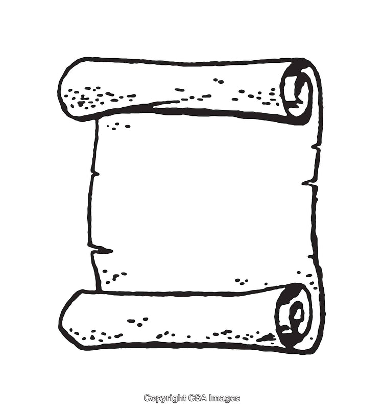 Hand-Drawn Vintage Scroll Illustration With Blank Inner Space
