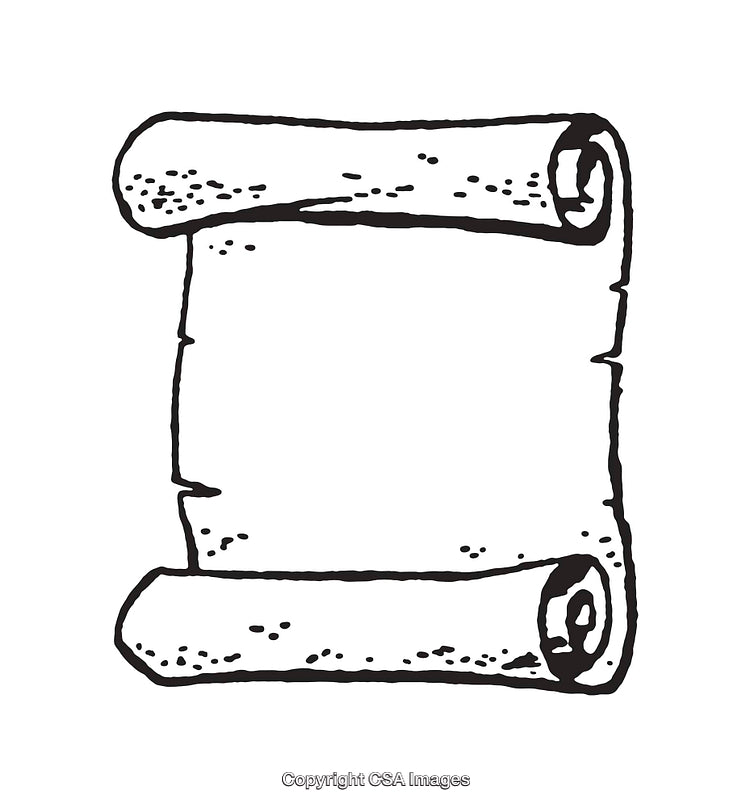 Hand-Drawn Vintage Scroll Illustration With Blank Inner Space