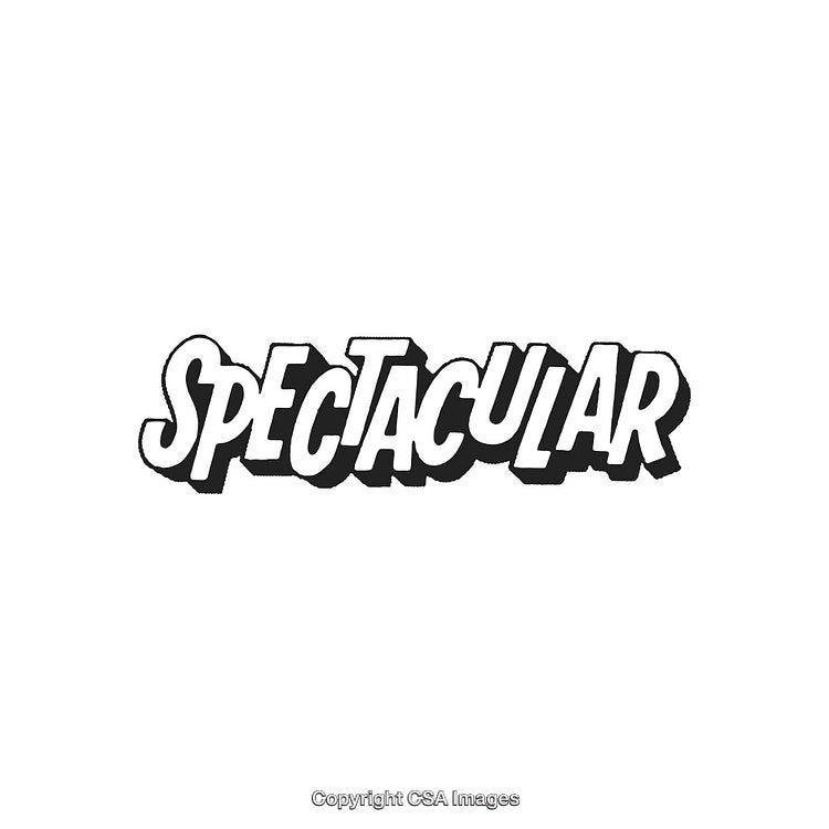 Stylized Text Graphic With the Word Spectacular in a Bold, Comic Style