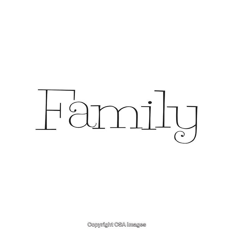 Elegant Typography Featuring the Word Family in Artistic Black Font