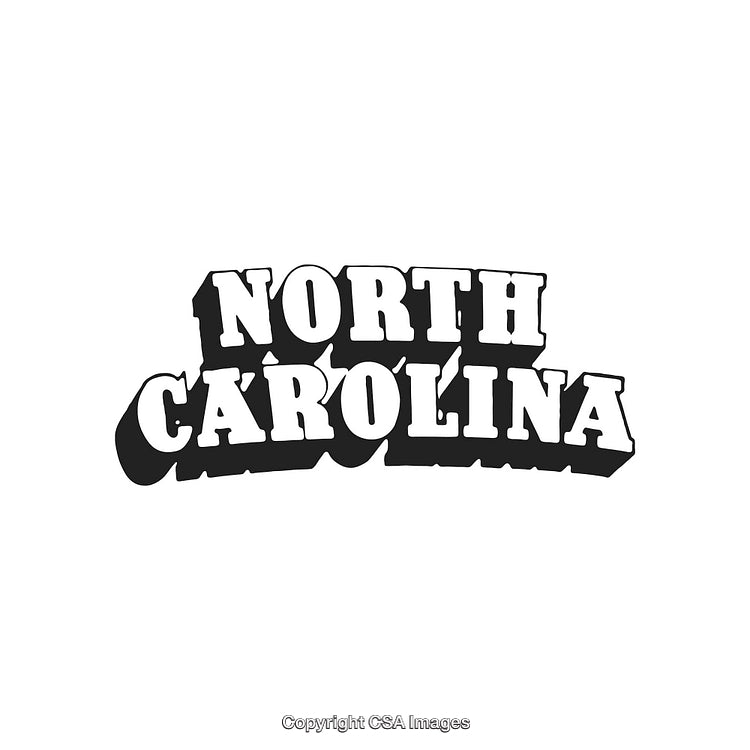 Classic Bold Text Illustration Featuring North Carolina State Name Design