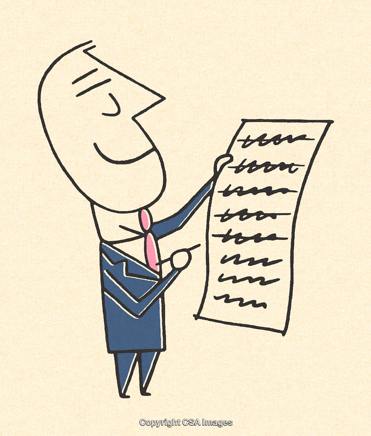 Cartoon Businessman Presenting a Document with Confidence and Enthusiasm