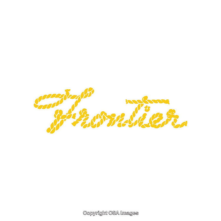 Yellow Rope-Themed Script Text Display on White Background