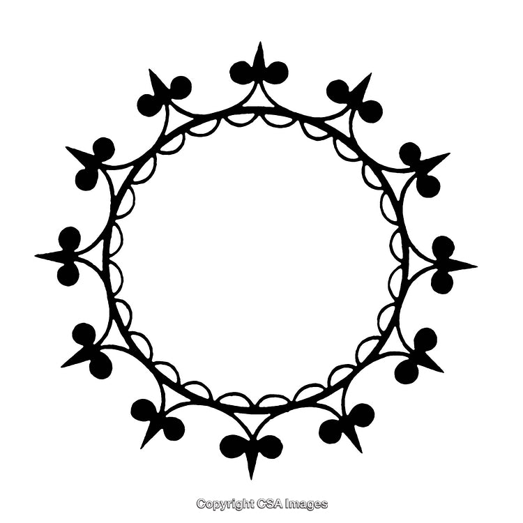 Elegant Black and White Ornamental Circular Border Design for Decoration