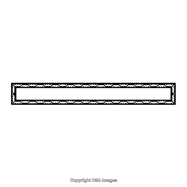 Black and White Ornamental Border Design with Symmetrical Pattern