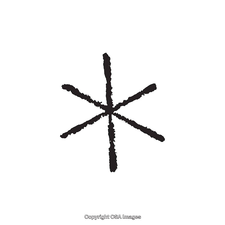 Hand-Drawn Asterisk Symbol Icon in a Minimalist Black and White Style