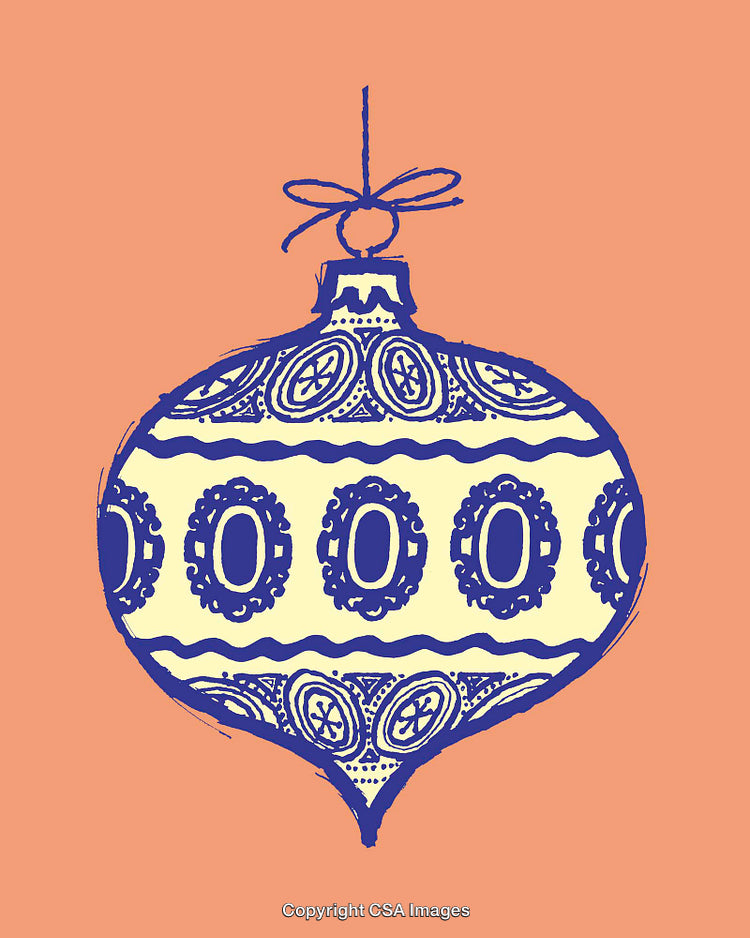 Colorful Line Art Illustration of a Decorative Christmas Ornament