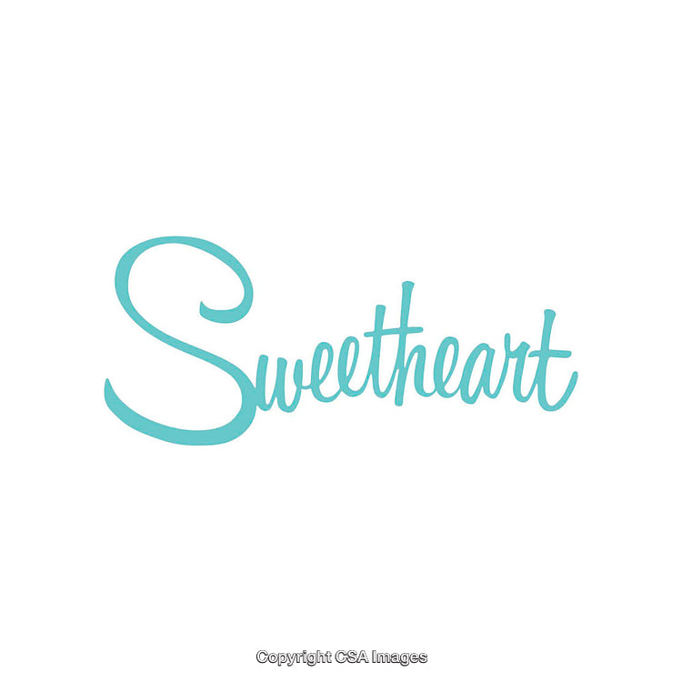 Turquoise Sweetheart Script Text on a Clean White Background