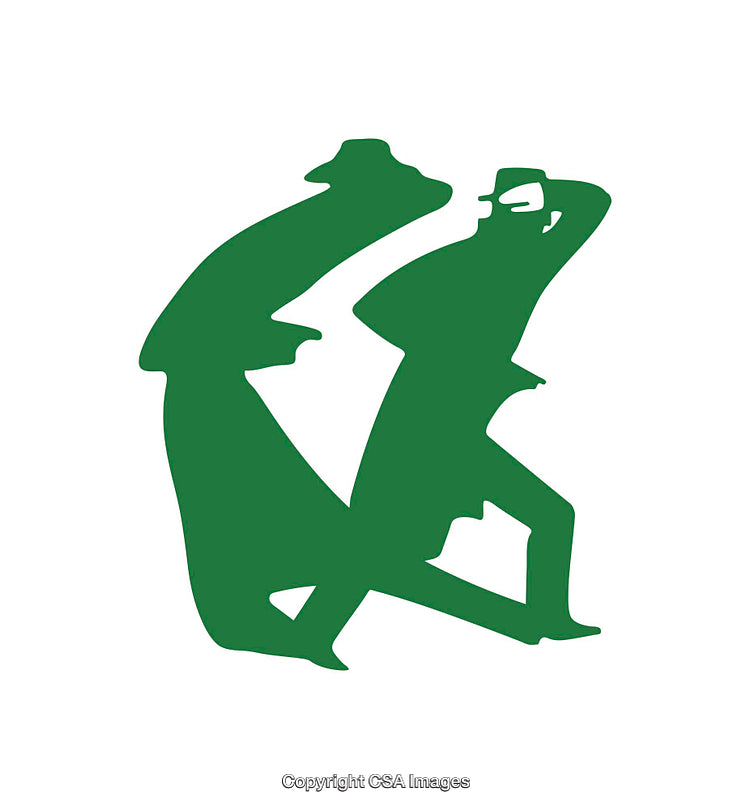 Green Silhouette Illustration of Two Dancers in Various Movements