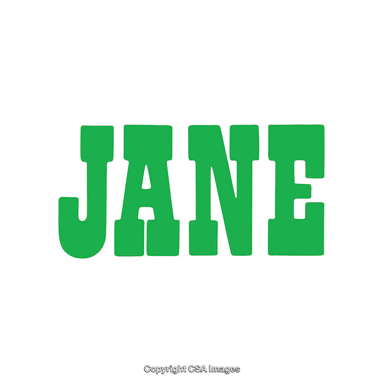 Bold Green Text Design Displaying the Word 'Jane'