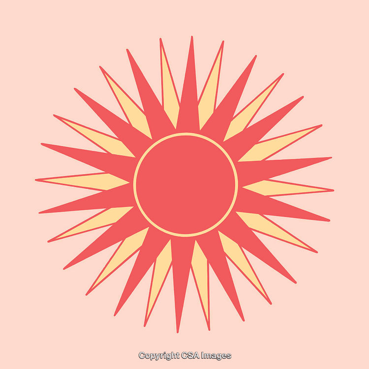 Elegant Line Art Illustration of a Stylized Sunburst Design