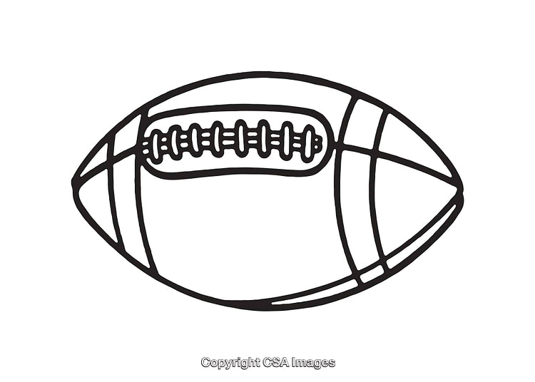 Black And White Line Art Illustration of an American Football