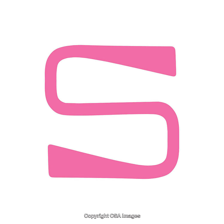 Stylized Pink Letter S on a White Background Design