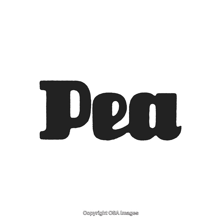 Bold Black Text 'Pea' with a Minimalistic Style on White Background