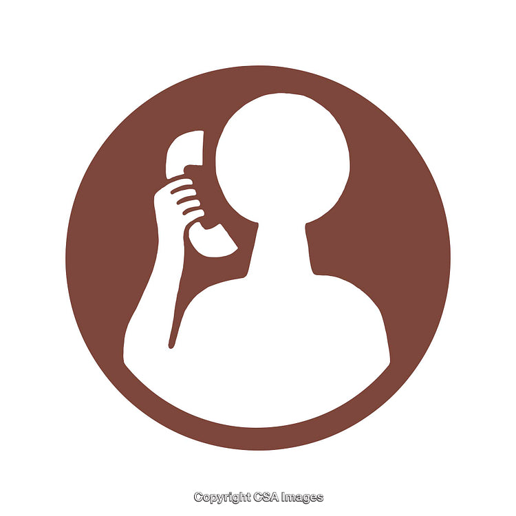 Silhouette Icon of a Person Holding a Telephone Handset Over the Ear